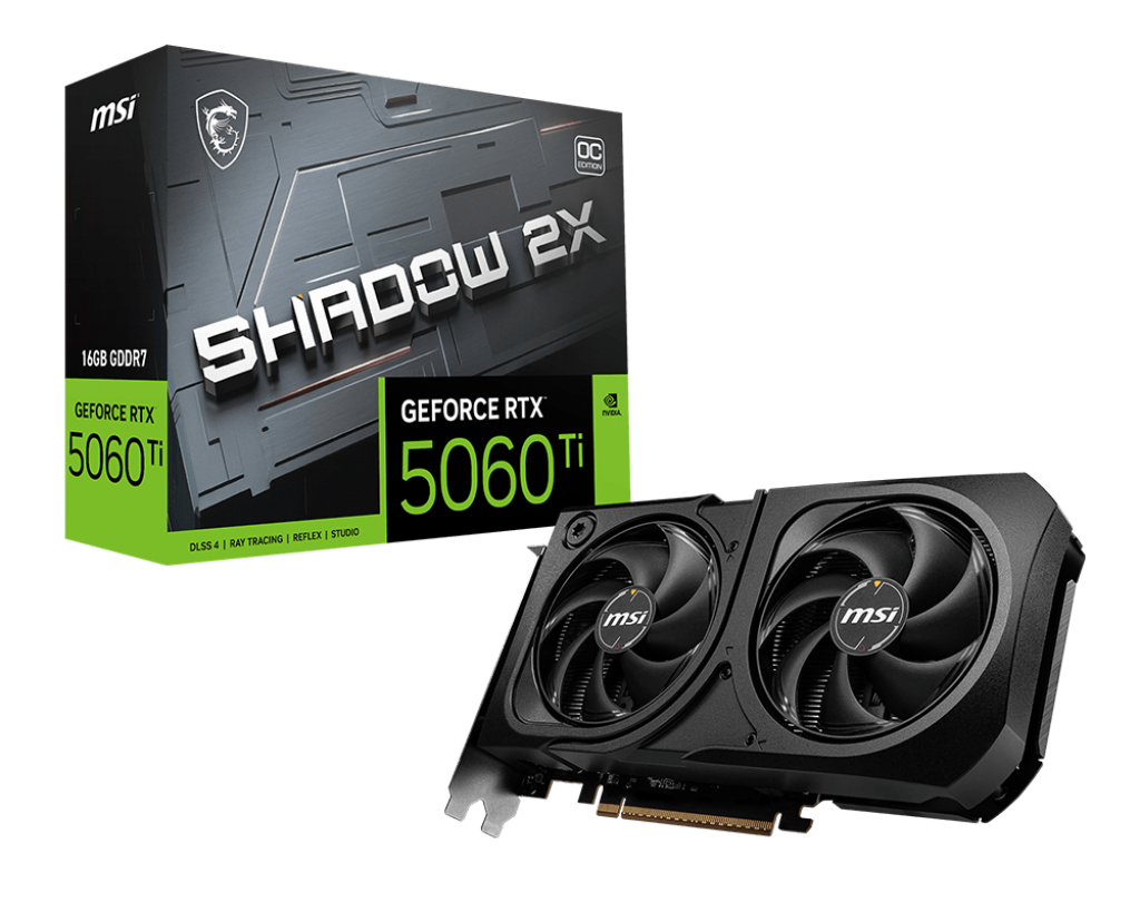 MSI GeForce RTX 5060Ti Shadow 2X OC, 16GB GDDR7, 128-bit, NVIDIA Blackwell Architecture, TORX Fan 5.0 Cooling, PCI Express Gen 5, Black - Image 5