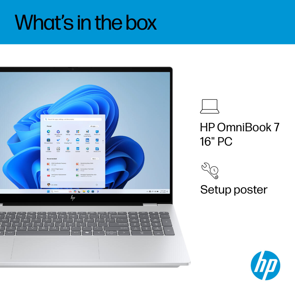 HP OmniBook 7 16-AZ0098 Core™ 9 270H 2TB SSD 32GB 16" WQXGA (2560x1600) IPS WIN11 IR Webcam GLACIER SILVER Backlit Keyboard - Image 4