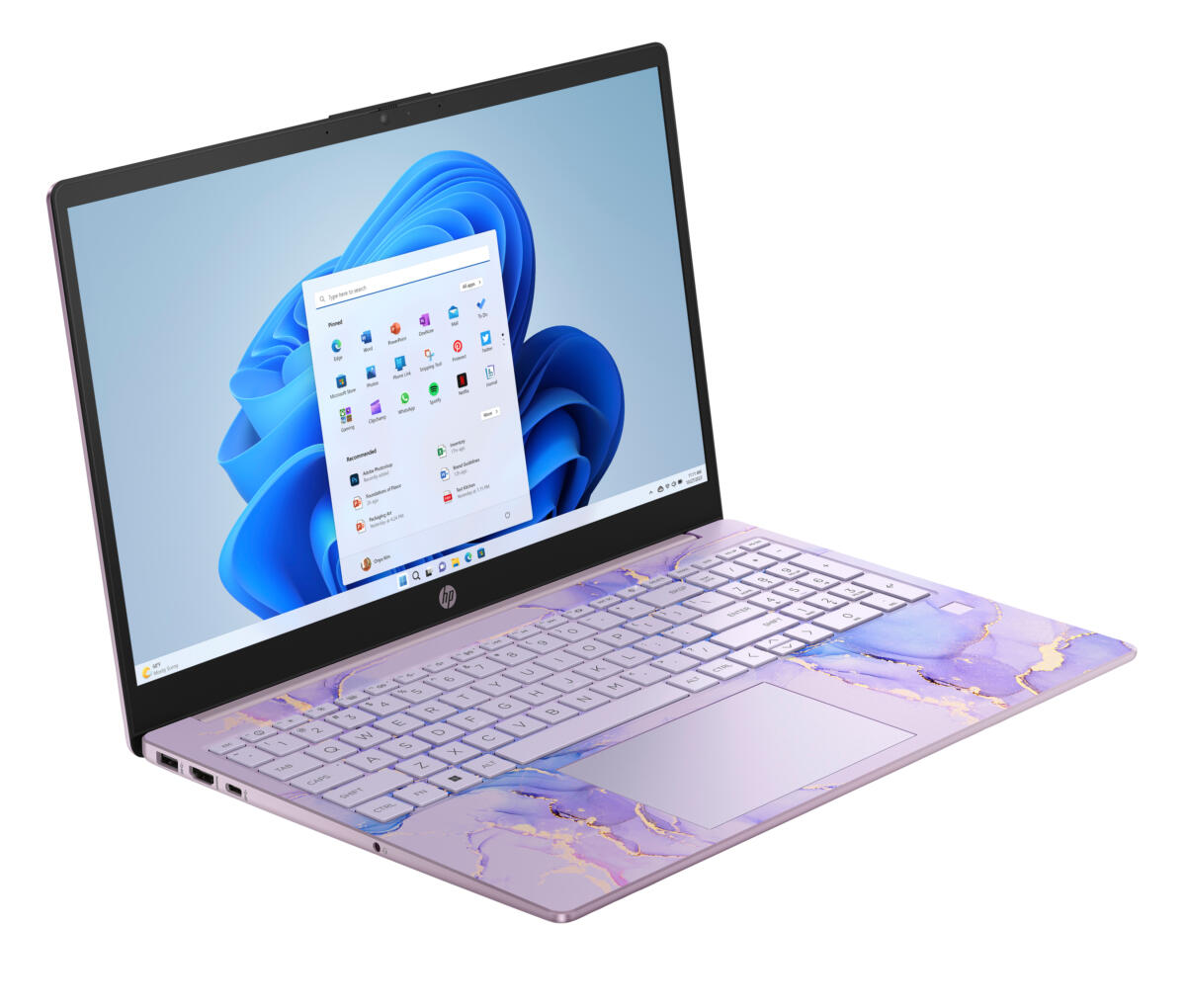 HP 15-FC0133 AMD Athlon™ Silver 7120U 128GB SSD 4GB 15.6" (1366x768) TOUCHSCREEN WIN11 WINTER LAVENDAR Backlit Keyboard FP Reader US Sales Only - Image 2