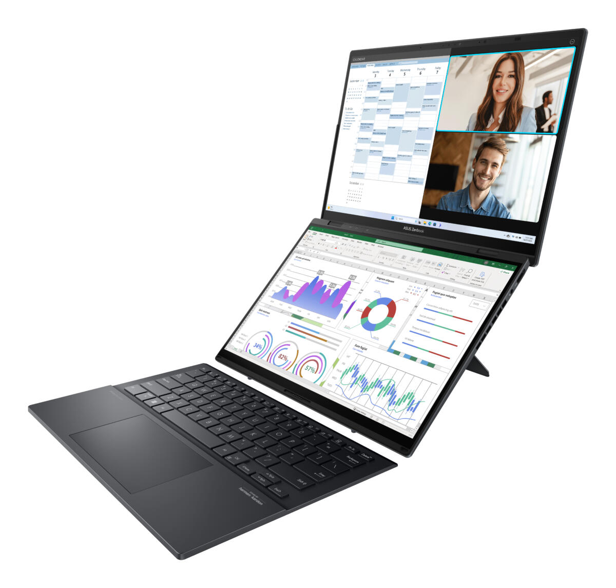 Asus Zenbook DUO UX8406MA-SH96T Core™ Ultra 9 185H 1TB SSD 16GB 14" DUAL WUXGA (1920x1200) TOUCHSCREENS OLED WIN11 INKWELL GRAY Detachable Keyboard - Image 6