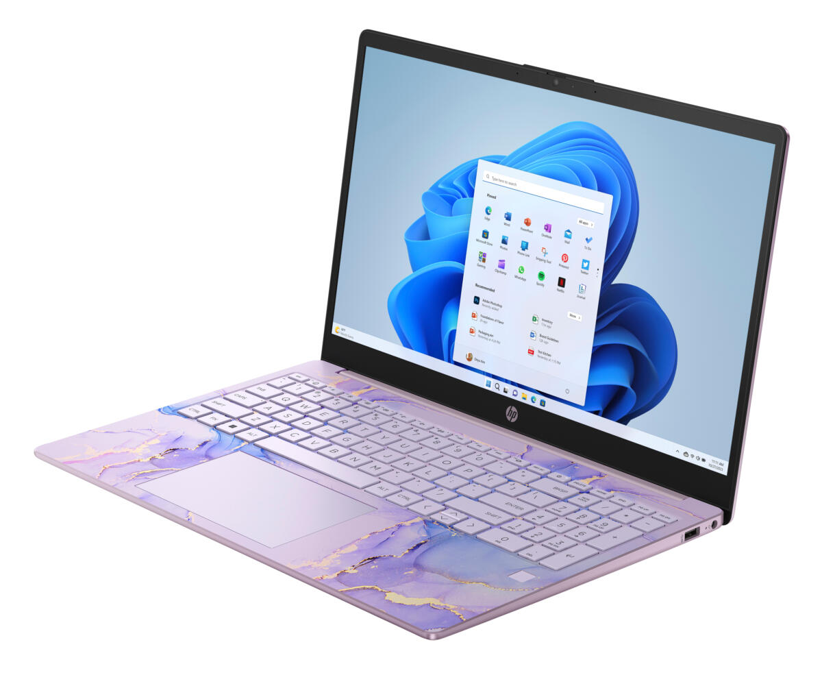 HP 15-FC0133 AMD Athlon™ Silver 7120U 128GB SSD 4GB 15.6" (1366x768) TOUCHSCREEN WIN11 WINTER LAVENDAR Backlit Keyboard FP Reader US Sales Only - Image 4