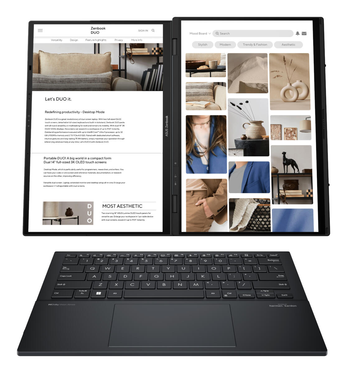 Asus Zenbook DUO UX8406MA-SH96T Core™ Ultra 9 185H 1TB SSD 16GB 14" DUAL WUXGA (1920x1200) TOUCHSCREENS OLED WIN11 INKWELL GRAY Detachable Keyboard - Image 7