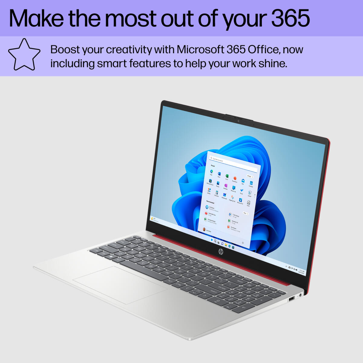 HP 15-FD0083 Pentium® N200 128GB SSD 4GB 15.6" (1366x768) WIN11 S SCARLET RED - Image 5