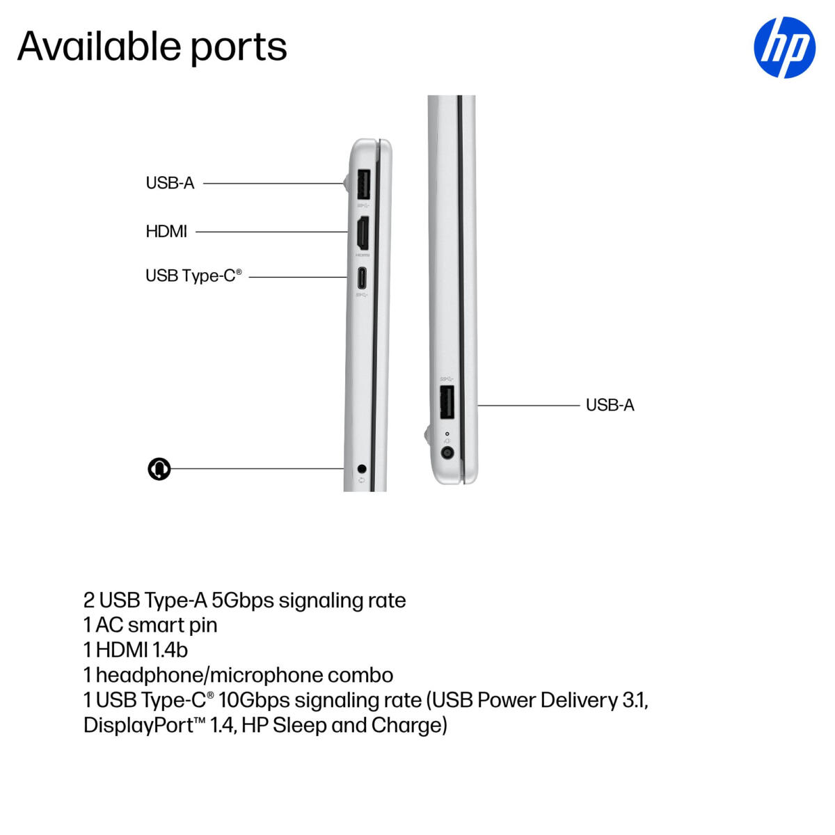 HP OmniBook 3 15-FN0105 AMD Ryzen™ 5 AI 5 330 512GB SSD 16GB 15.6" (1920x11080) TOUCHSCREEN WIN11 GLACIER SILVER FP Reader US Sales Only - Image 4