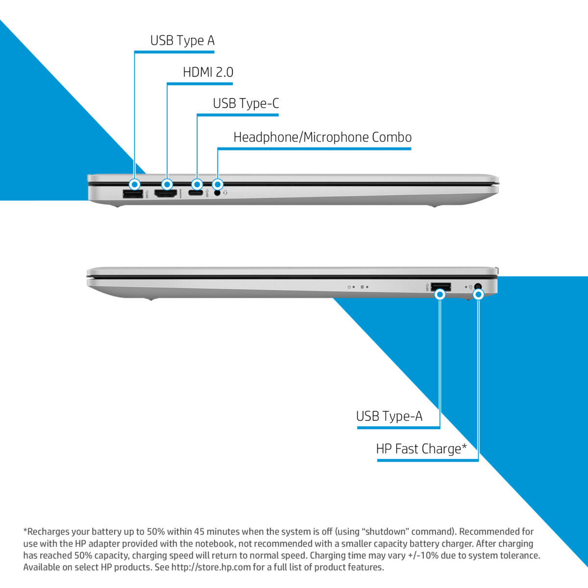 HP 17-CP3155 AMD Ryzen™ 5 7430U 1TB SSD 16GB 17.3" (1600x900) TOUCHSCREEN WIN11 NATURAL SILVER - Image 4