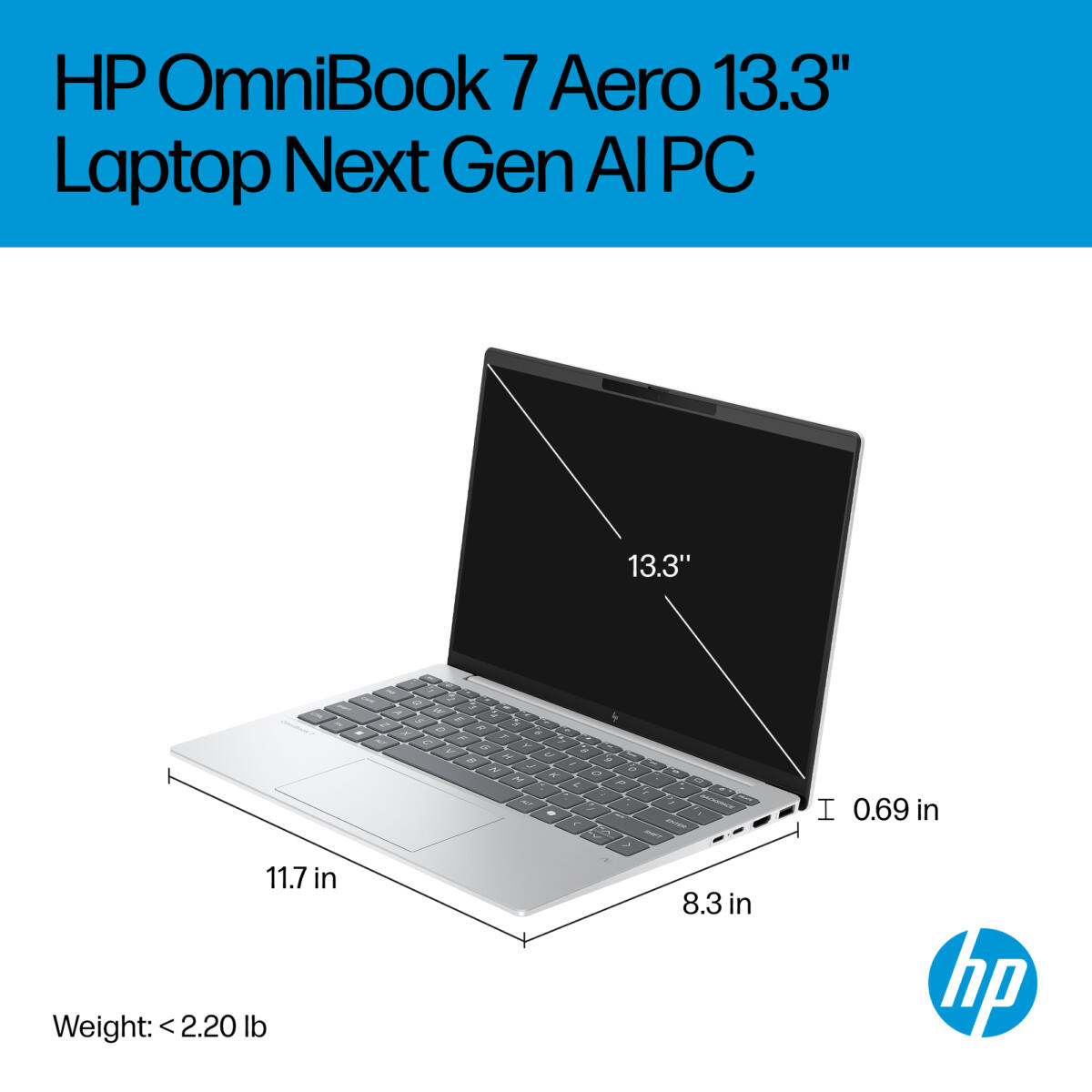 HP OmniBook 7 Aero 13-BG1059 AMD Ryzen™ 7 3501TB SSD 16GB 13.3" (1920x1200) WIN11 GLACIER SILVER Backlit Keyboard US Sales Only - Image 4