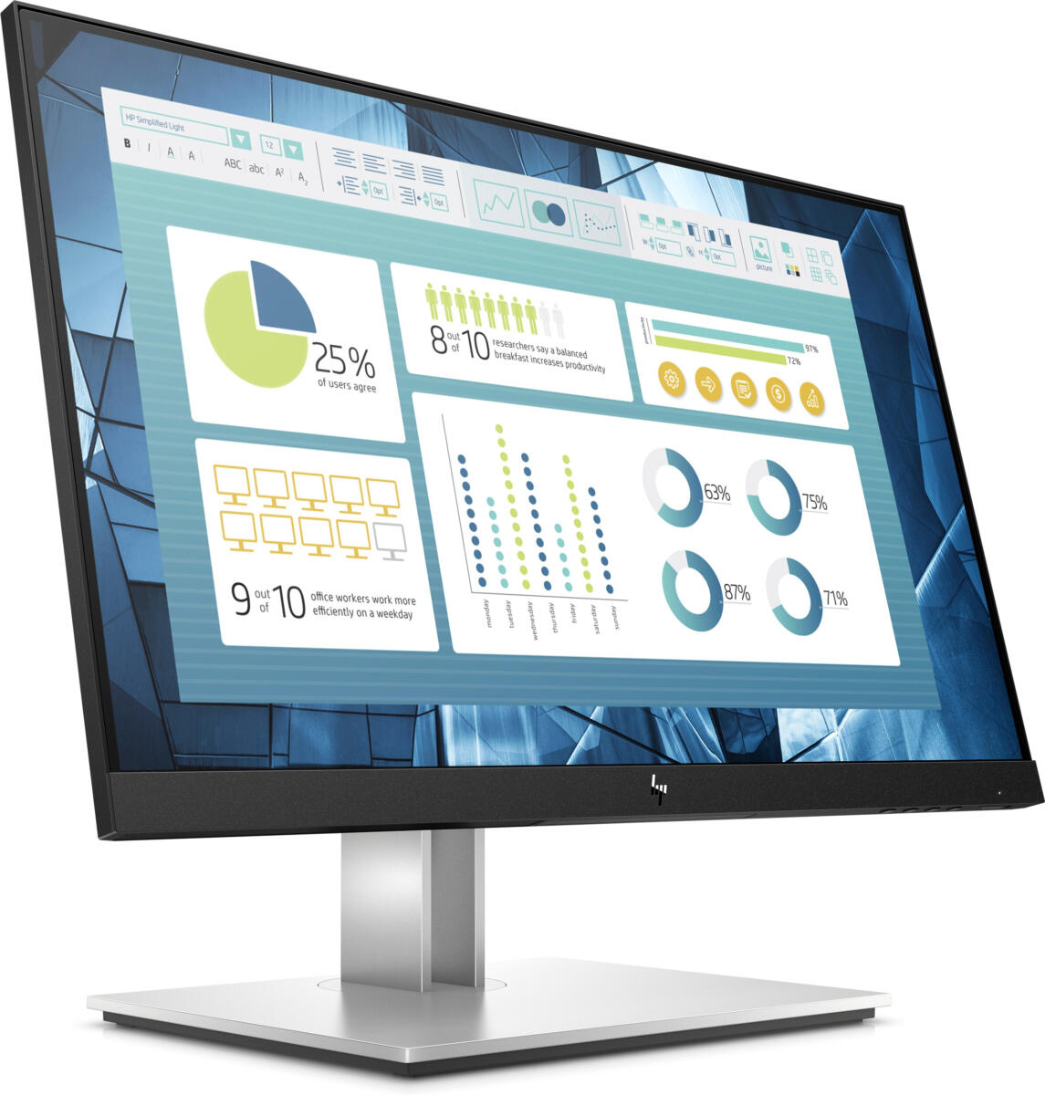 HP E22 G4 22" (1920x1080) 5ms 250 cd/m² HDMI DP VGA USB3.0 IPS Adjustable Stand Monitor BLACK - Image 4