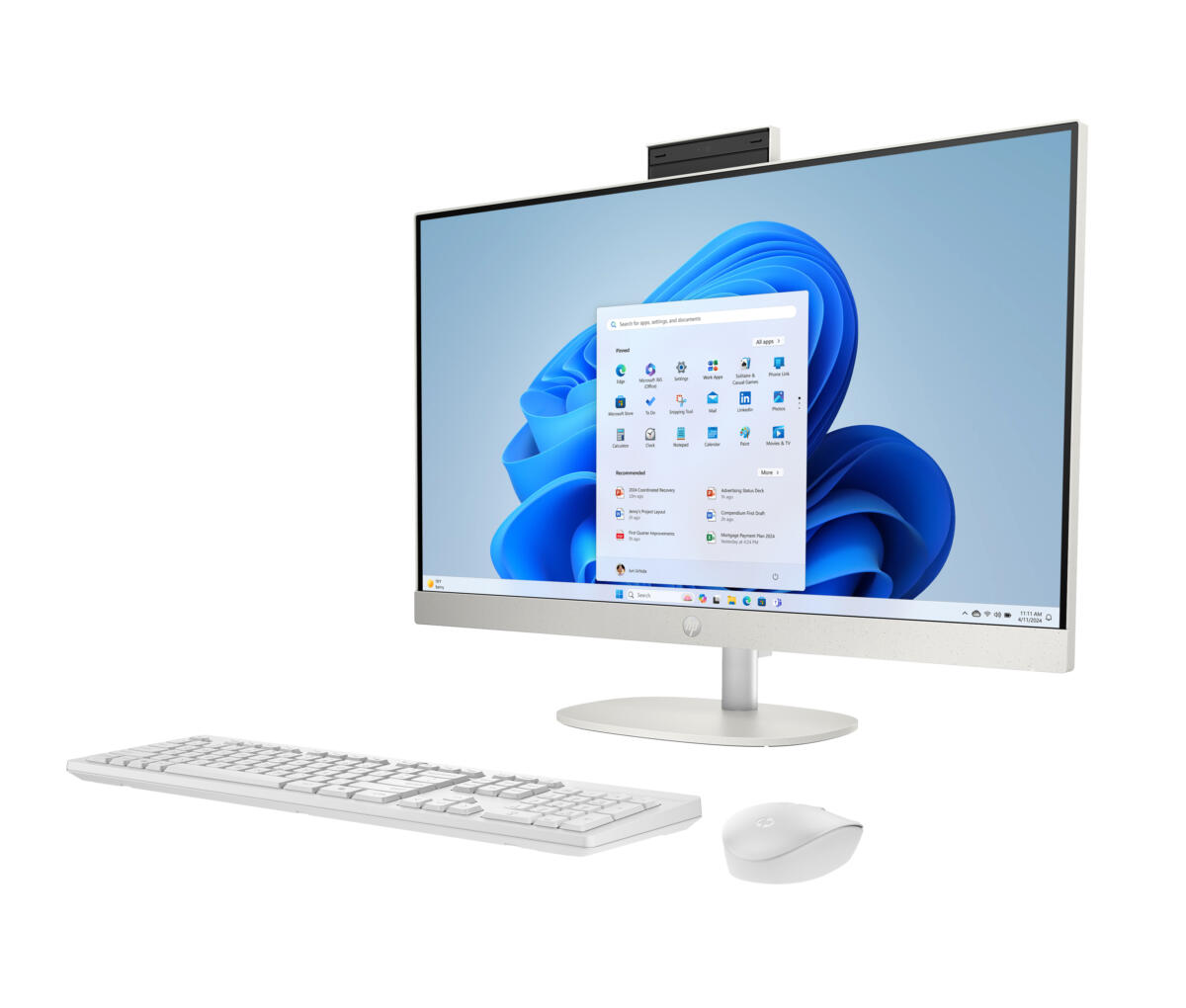 HP 27-CR2074 ALL-IN-ONE Core™ Ultra 7 255U 1TB SSD 16GB 27" (1920x1080) TOUCHSCREEN IPS WIN11 IR Webcam SHELL WHITE Wireless Keyboard Mouse - Image 3