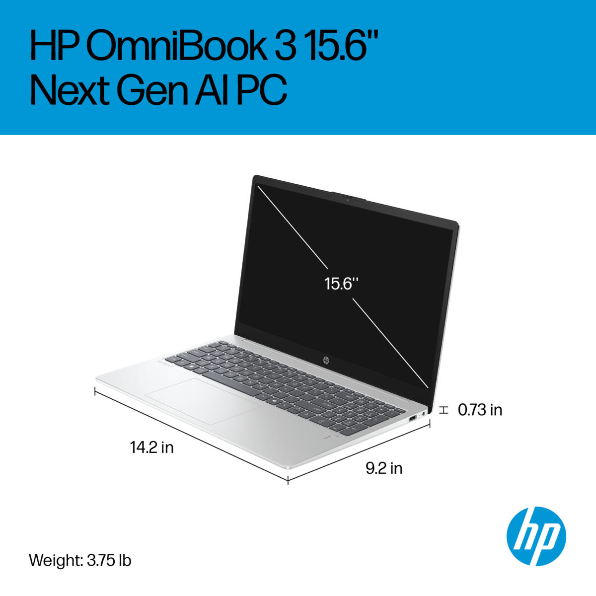 HP OmniBook 3 15-FN0105 Ryzen™ AI 5 330 512GB SSD 16GB 15.6" (1920x1080) TOUCHSCREEN IPS WIN11 GLACIER SILVER FP Reader - Image 7