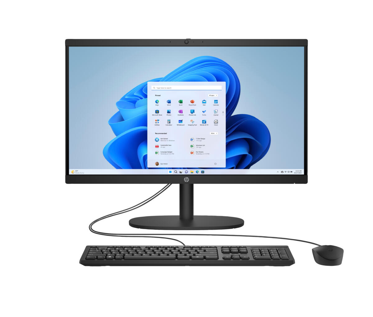 HP 22-DG0340 ALL-IN-ONE Intel® N200 512GB SSD 8GB 21.5" (1920x1080) WIN11 Keyboard Mouse JET BLACK