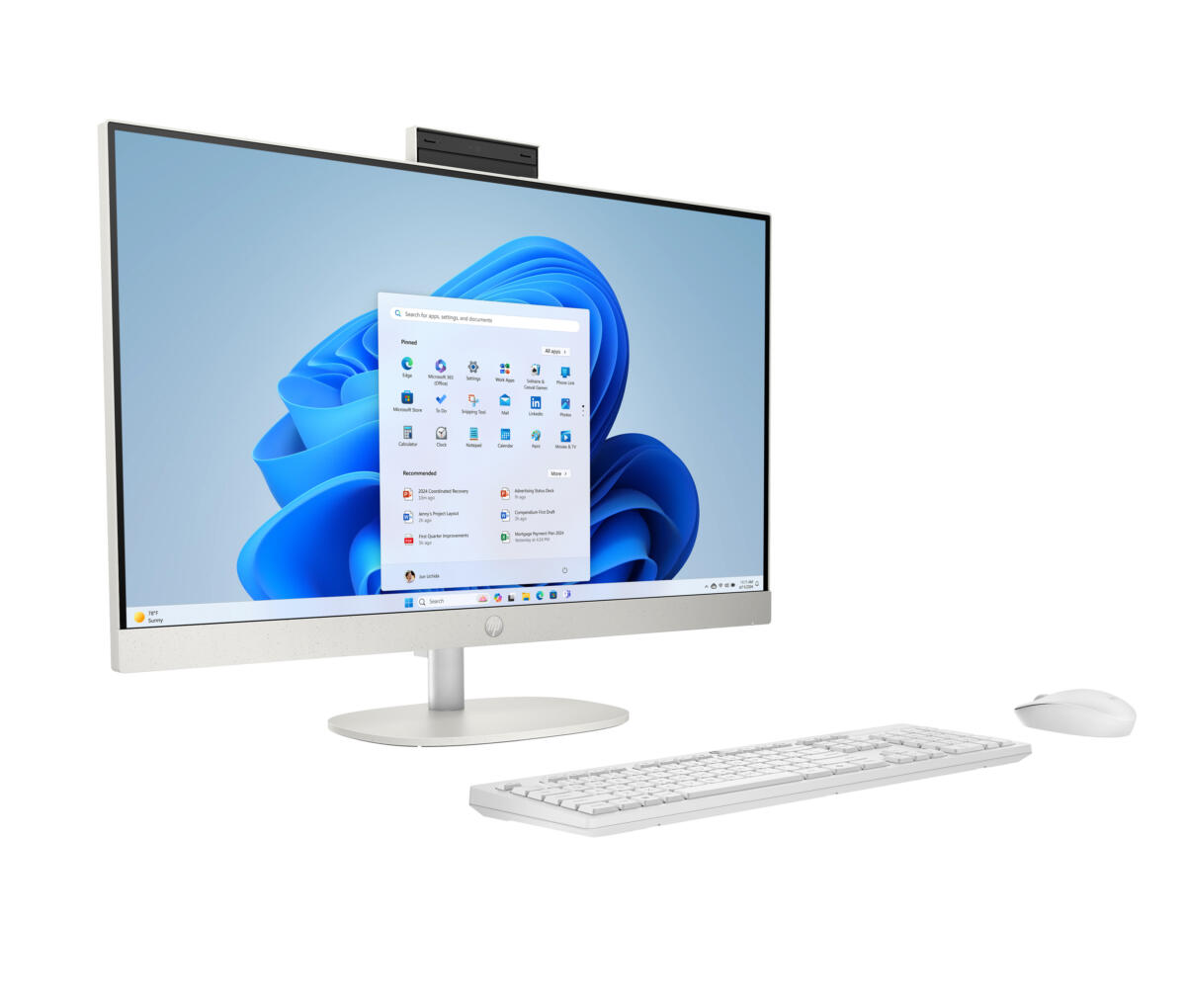 HP 27-CR2074 ALL-IN-ONE Core™ Ultra 7 255U 1TB SSD 16GB 27" (1920x1080) TOUCHSCREEN IPS WIN11 IR Webcam SHELL WHITE Wireless Keyboard Mouse - Image 2