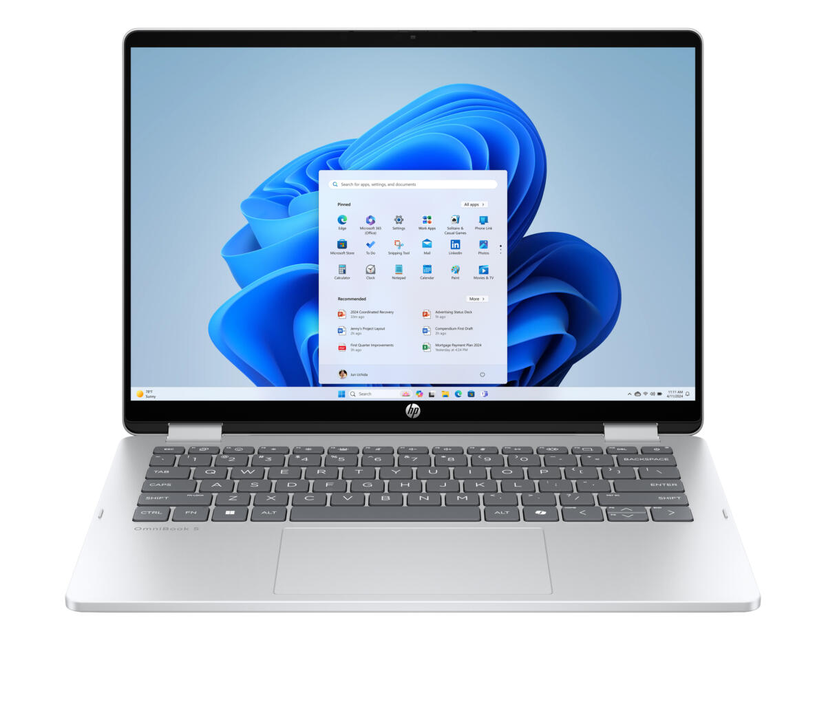 HP OMNI BOOK 5 FLIP 14-FP0057NR 2-IN-1 Core™ 5 120U 256GB SSD 8GB 14" WUXGA (1920x1200) TOUCHSCREEN WIN11 GLACIER SILVER Backlit Keyboard 0.7" thin, 3.3 lbs. US Sales Only