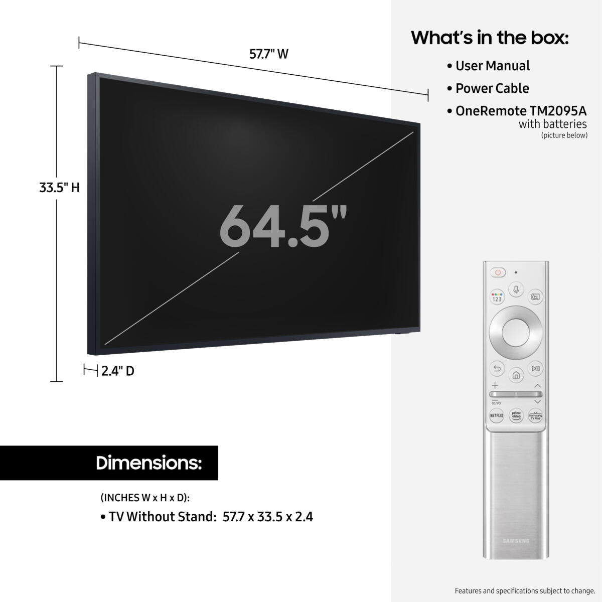 Samsung 65" The Terrace LST7D Outdoor TV QLED Partial Sun 4K Smart - Image 4
