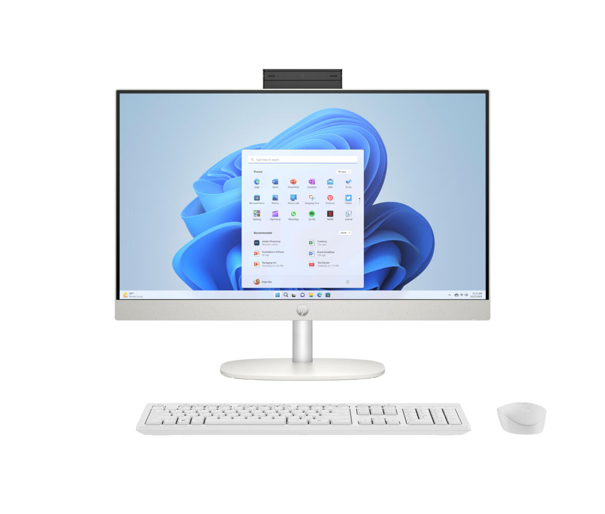 HP 24-CR1170 ALL-IN-ONE Core™ Ultra 5 125U 512GB SSD 8GB 23.8" (1920x1080) TOUCHSCREEN IPS WIN11 IR Webcam keyboard Mouse SHELL WHITE