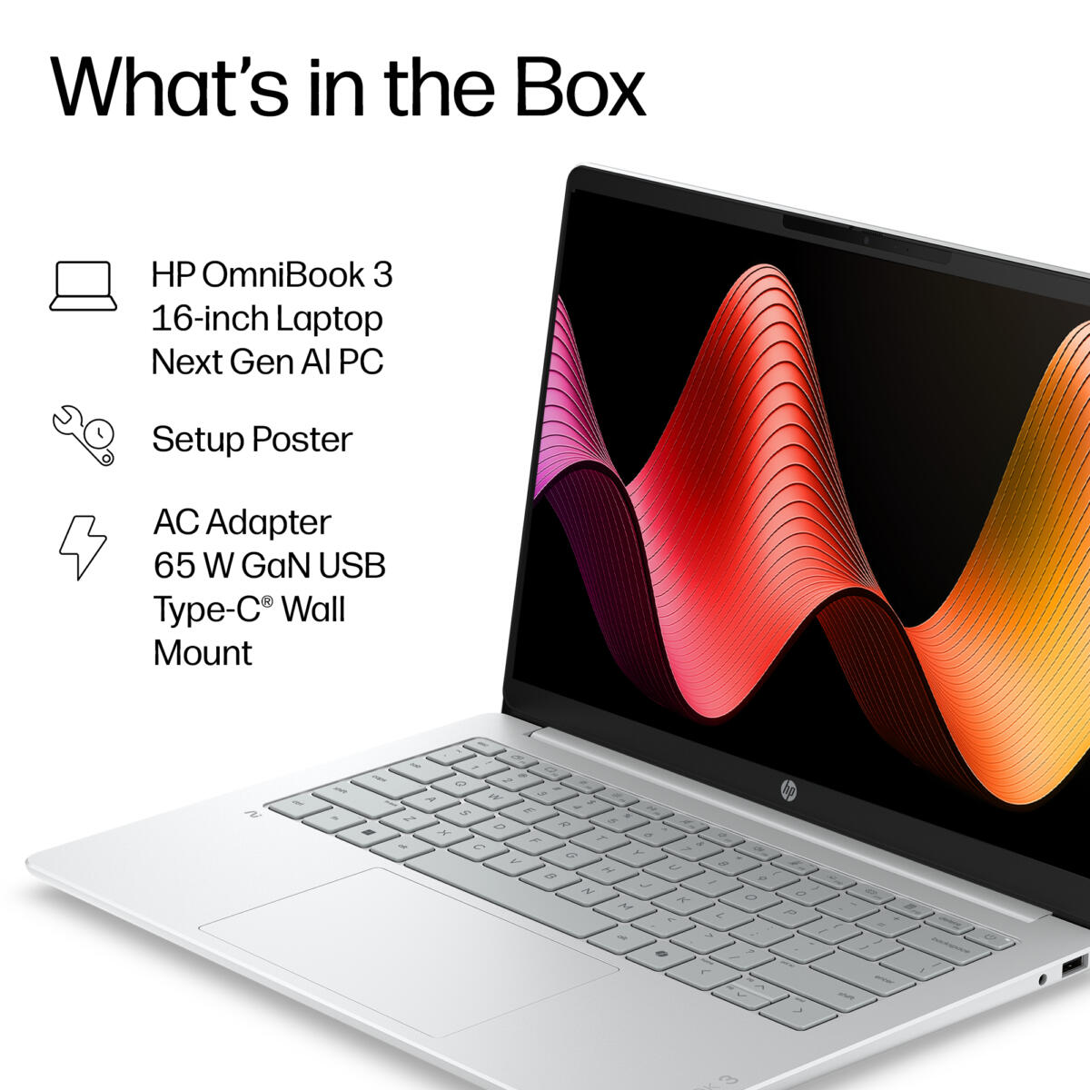 HP OmniBook 3 16-BZ0010WM Snapdragon X X1-26-100 AI 512GB SSD 16GB 16" (1920x1200) WIN11 MICA SILVER - Image 5
