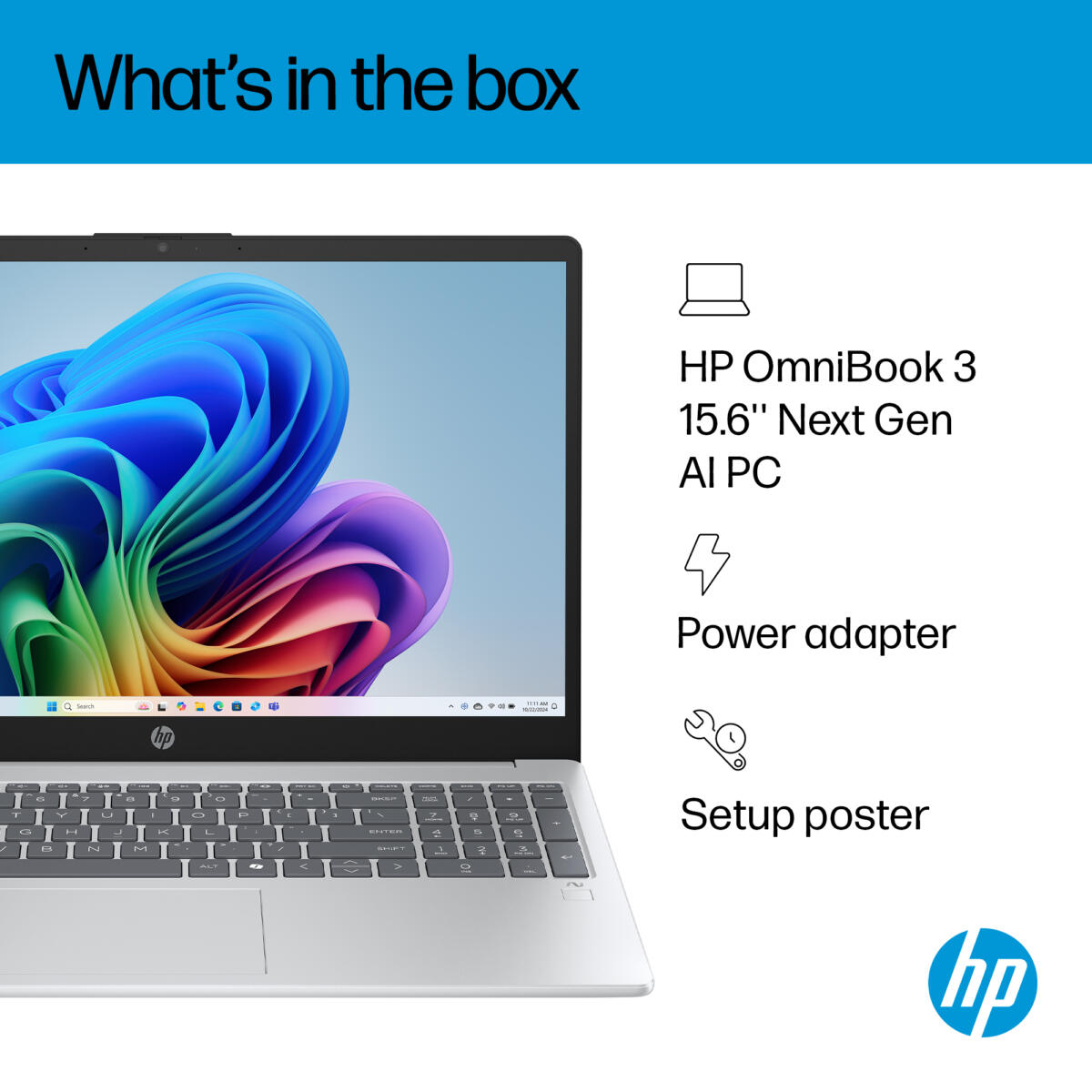 HP OmniBook 3 15-FN0105 Ryzen™ AI 5 330 512GB SSD 16GB 15.6" (1920x1080) TOUCHSCREEN IPS WIN11 GLACIER SILVER FP Reader - Image 6