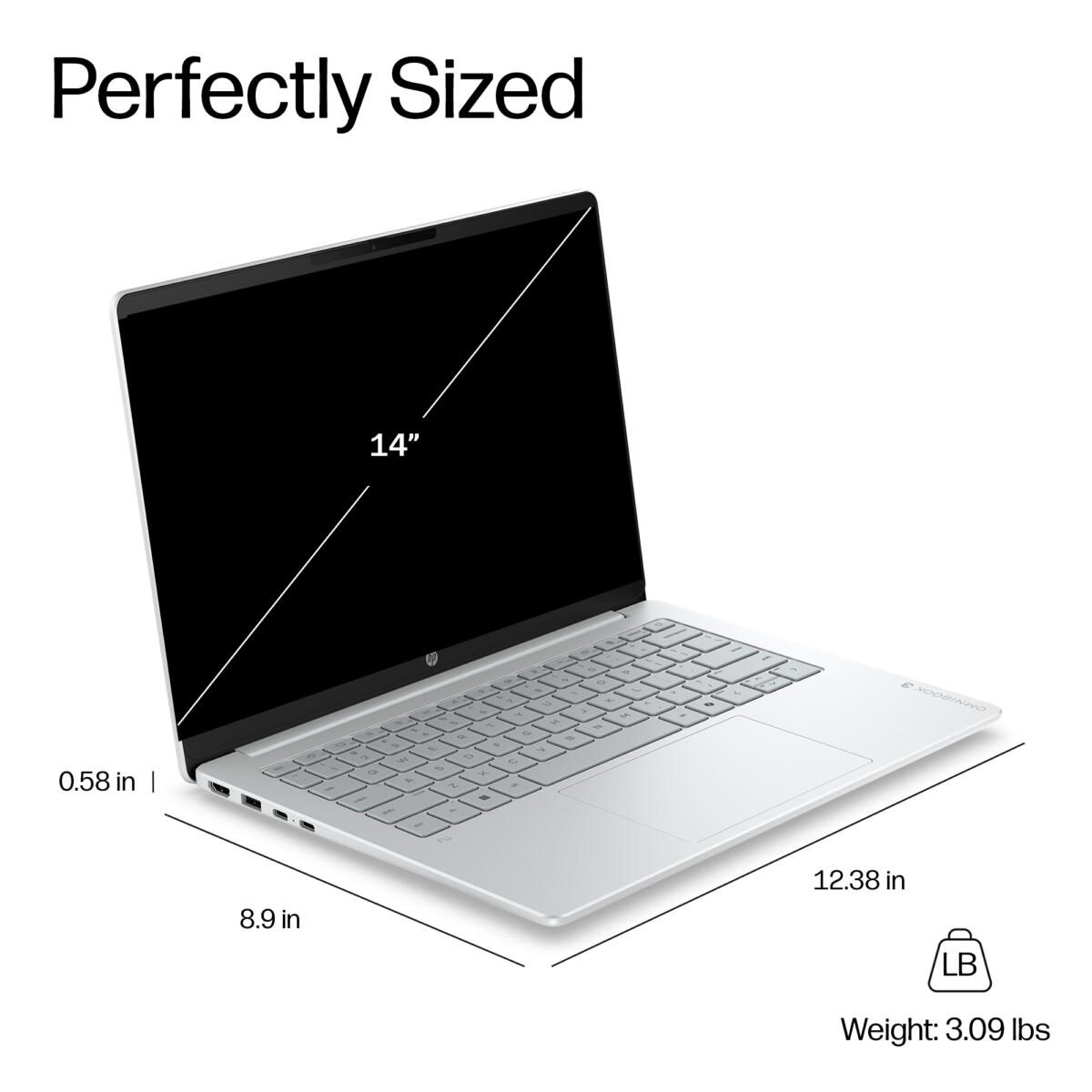 HP OmniBook 3 14-HZ0005 Copilot+ Snapdragon® X X1-26-100 512GB SSD 16GB 14" WUXGA (1920x1200) TOUCHSCREEN WIN11 IR Webcam GLACIER SILVER - Image 5