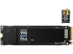 Samsung 990 EVO Plus MZ-V9S1T0 SSD - encrypted - 1 TB - internal - M.2 2280 - PCIe 5.0 x2 (NVMe) - 256-bit AES - TCG Opal Encryption 2.0