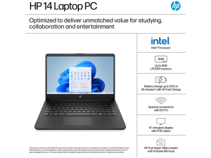 HP 14-DQ6105 Intel® N150 128GB UFS 4GB 14" (1366x768) WIN11 PALE ROSE GOLD w/ Microsoft 365 1 Year