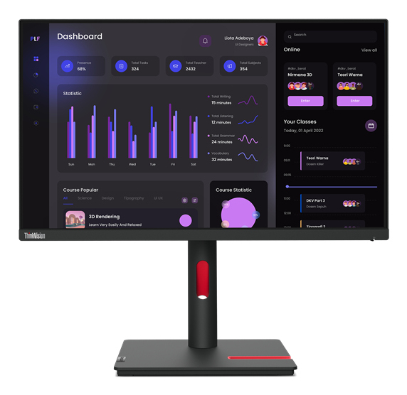 Lenovo ThinkVision T24i-30 23.8" (1920x1080) WLED 4ms Monitor - Image 2