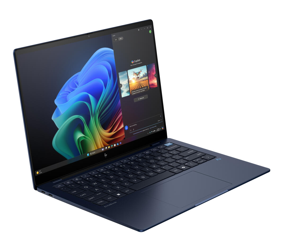 HP EliteBook ULTRA G1Q Snapdragon™ X1E-78-100 512GB SSD 32GB 14" (2240x1400) TOUCHSCREEN WIN11 Pro ATMOSPHERIC BLUE Backlit Keyboard 0.33" thin, 2.97 lbs. US Sales Only - Image 2