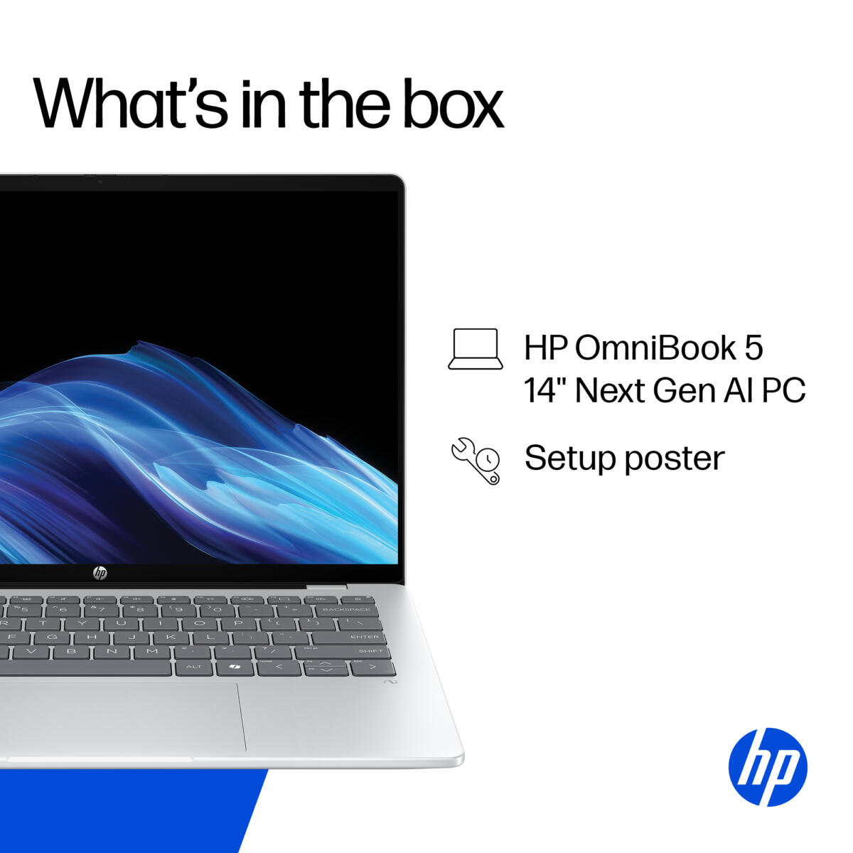 HP OmniBook 5 NGAI 14-HE0007 Snapdragon® X1-26-100 2562GB SSD 16GB 14" (1920x1200) OLED WIN11 GLACIER SILVER Backlit Keyboard US Sales Only - Image 5