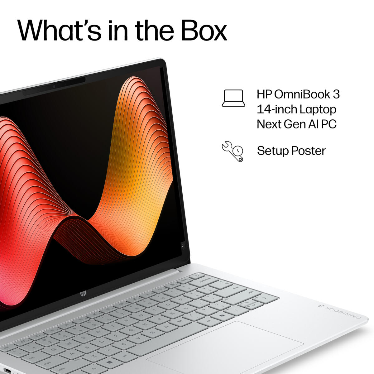 HP OmniBook 3 14-HZ0005 Copilot+ Snapdragon® X X1-26-100 512GB SSD 16GB 14" WUXGA (1920x1200) TOUCHSCREEN WIN11 IR Webcam GLACIER SILVER - Image 3