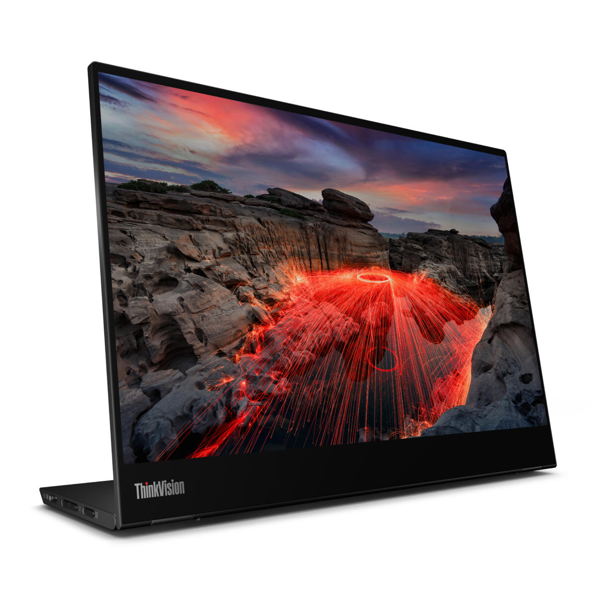 Lenovo ThinkVision M14t Gen 2 Monitor 14" (2240x1400) TOUCHSCREEN IPS 300 cd/m² 1500:1 2xUSB-C (w / DP 1.2) 16:10 Adjustable Stand RAVEN BLACK - Image 2