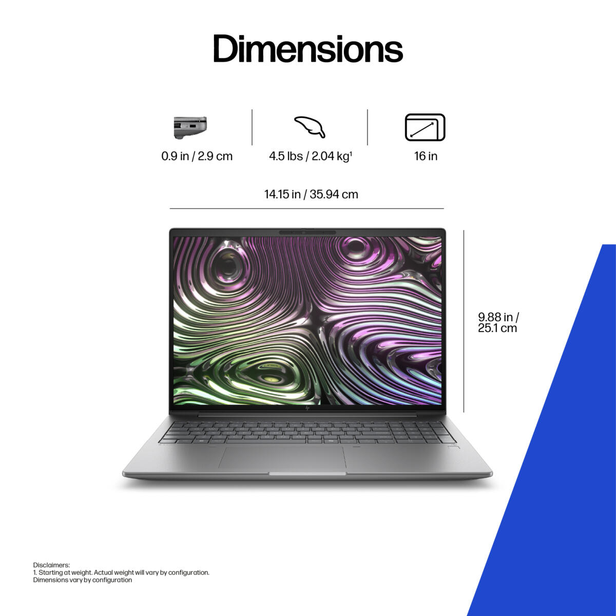 HP ZBook X G1I 16 MOBILE WORKSTATION Core™ Ultra 9 285h 2TB SSD 64GB 16" UHD+ (3840x2400) WIN11 Pro NVIDIA® Pro RTX Pro 2000 8192MB NOUVELLE SILVER Backlit Keyboard 0.7" thin, 3.8 lbs. US Sales Only - Image 5