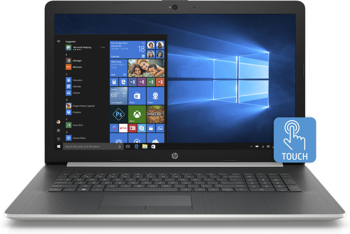 HP 17-BY1953 Core™ i5-8265U 256GB SSD 8GB 17.3" (1600x900) TOUCHSCREEN WIN11 NATURAL SILVER SUPPLIER WARRANTY RE-IMAGED