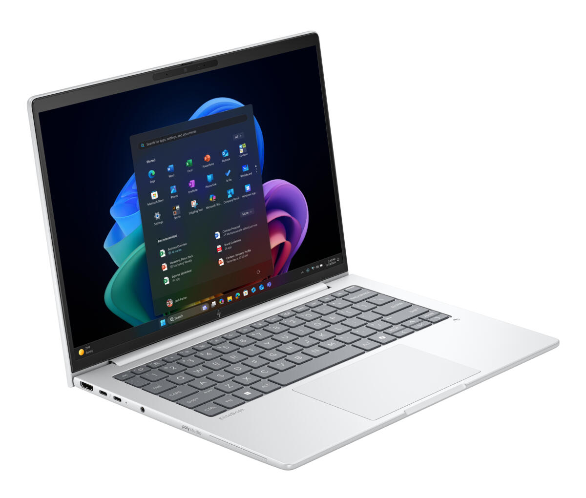 HP EliteBook 8 G1A AMD Ryzen™ AI 7 PRO 350 512GB SSD 32GB 14" WUXGA (1920x1200) TOUCHSCREEN WIN11 Pro GLACIER SILVER Backlit Keyboard 0.61" thin, 3.06 lbs. US Sales Only - Image 2