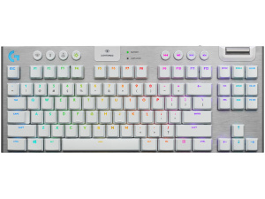 Logitech G915 TKL Tenkeyless Lightspeed Wireless RGB Mechanical Gaming Keyboard, Low Profile Switch Options, Lightsync RGB, Advanced Wireless and Bluetooth Support - Tactile, White