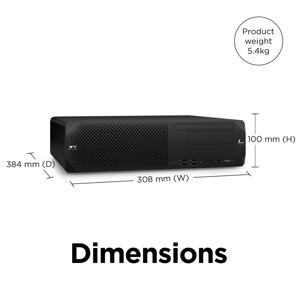 HP Z2 G9 WORKSTATION SFF Core™ i7-14700 512GB SSD 16GB WIN11 Pro NVIDIA® Quadro T400 4096MB Keyboard Mouse BLACK - Image 4