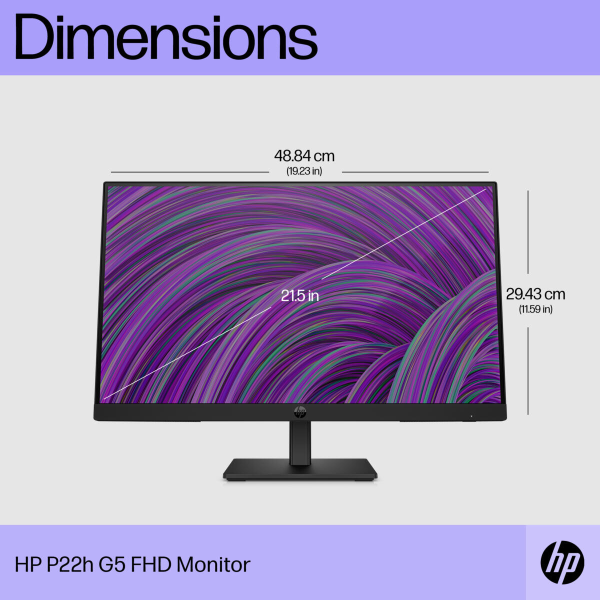 HP P22h G5 21.5" (1920x1080) 75Hz 5ms 250 cd/m² HDMI DP VGA IPS Adjustable Stand Monitor BLACK US Sales Only - Image 6
