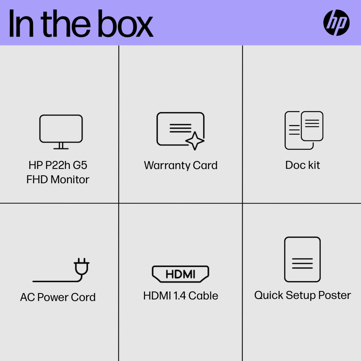 HP P22h G5 21.5" (1920x1080) 75Hz 5ms 250 cd/m² HDMI DP VGA IPS Adjustable Stand Monitor BLACK US Sales Only - Image 5