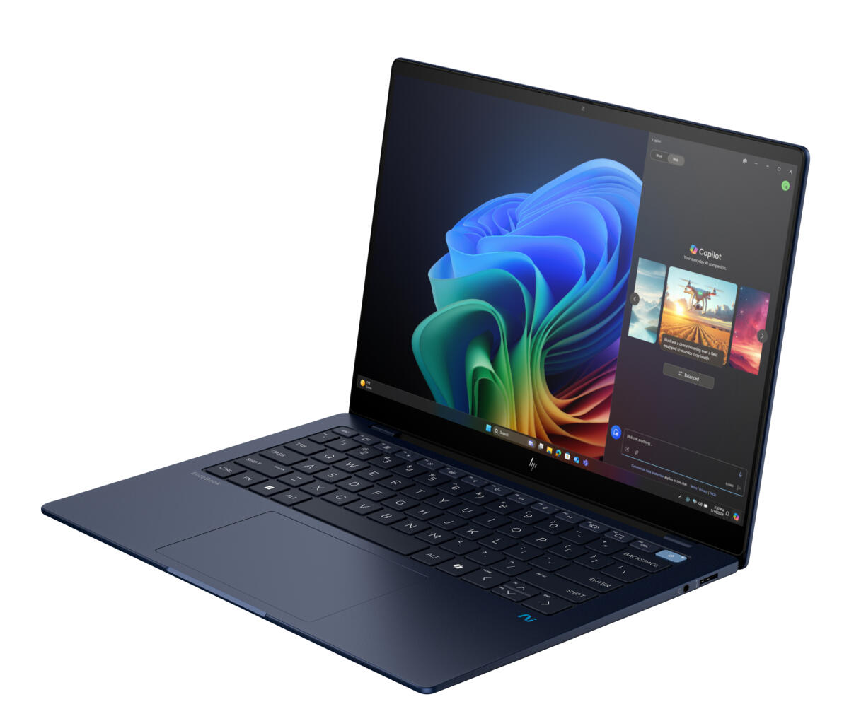 HP EliteBook ULTRA G1Q Snapdragon™ X1E-78-100 512GB SSD 32GB 14" (2240x1400) TOUCHSCREEN WIN11 Pro ATMOSPHERIC BLUE Backlit Keyboard 0.33" thin, 2.97 lbs. US Sales Only - Image 4