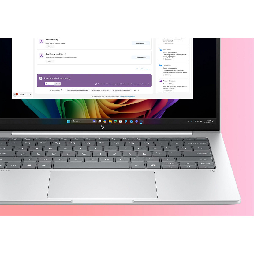 HP EliteBook 8 G1A AMD Ryzen™ AI 7 PRO 350 512GB SSD 32GB 14" WUXGA (1920x1200) TOUCHSCREEN WIN11 Pro GLACIER SILVER Backlit Keyboard 0.61" thin, 3.06 lbs. US Sales Only - Image 5