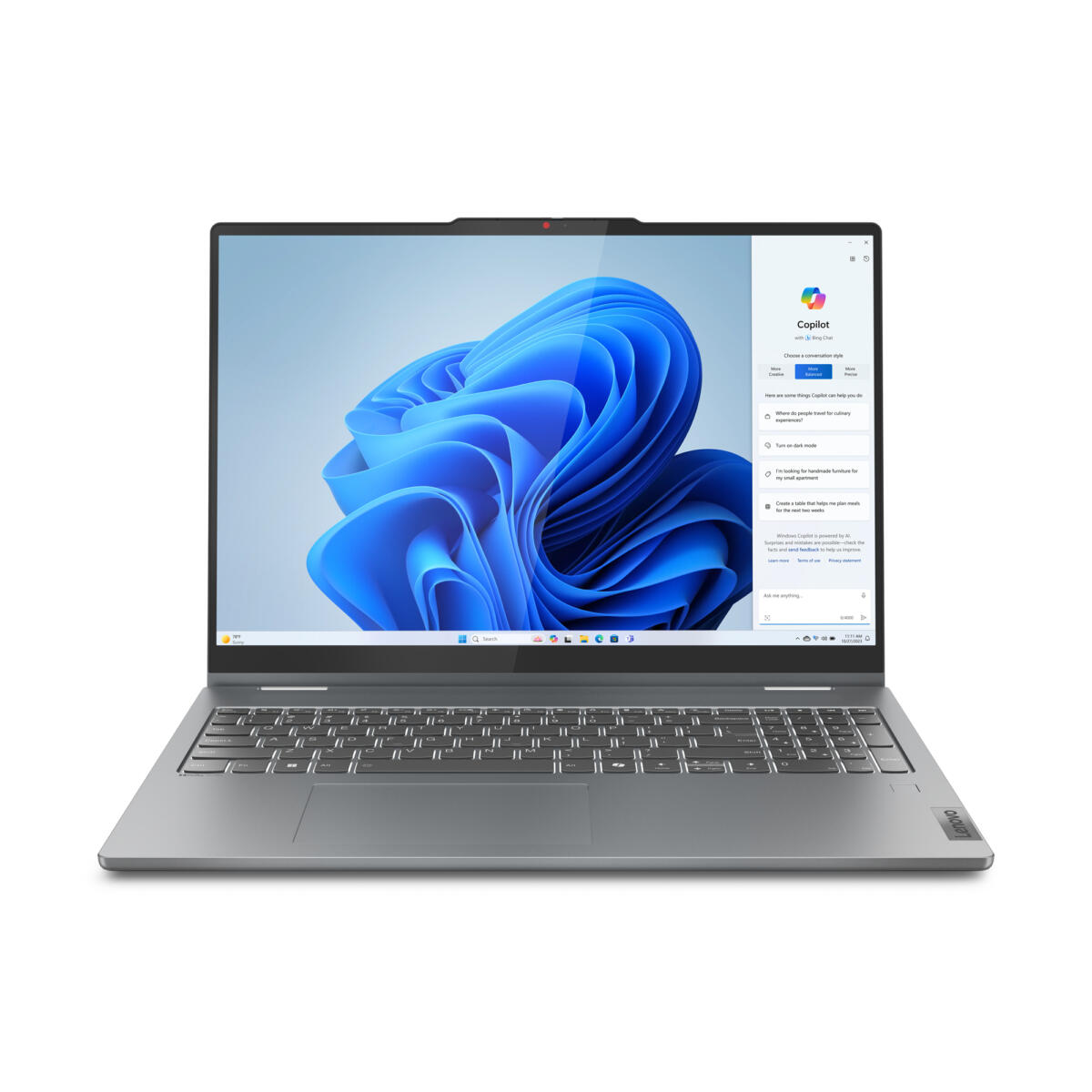 Lenovo 5 16AHP9 2-IN-1 AMD Ryzen™ 7 8845HS 1TB SSD 16GB 16" (1920x1200) TOUCHSCREEN WIN11 LUNA GRAY Backlit Keyboard FP Reader