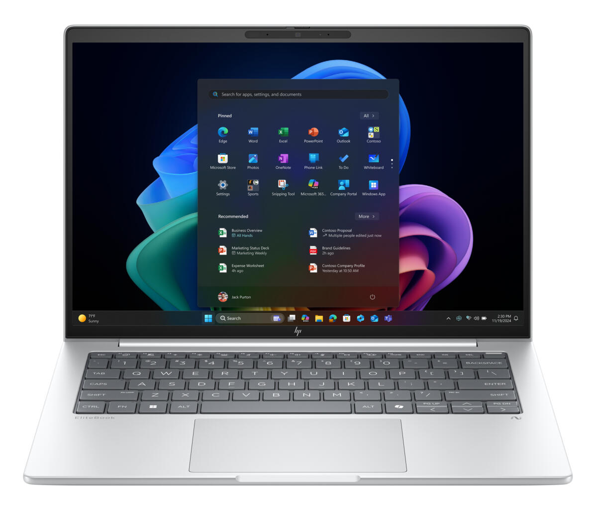 HP EliteBook 8 G1A AMD Ryzen™ AI 7 PRO 350 512GB SSD 32GB 14" WUXGA (1920x1200) TOUCHSCREEN WIN11 Pro GLACIER SILVER Backlit Keyboard 0.61" thin, 3.06 lbs. US Sales Only