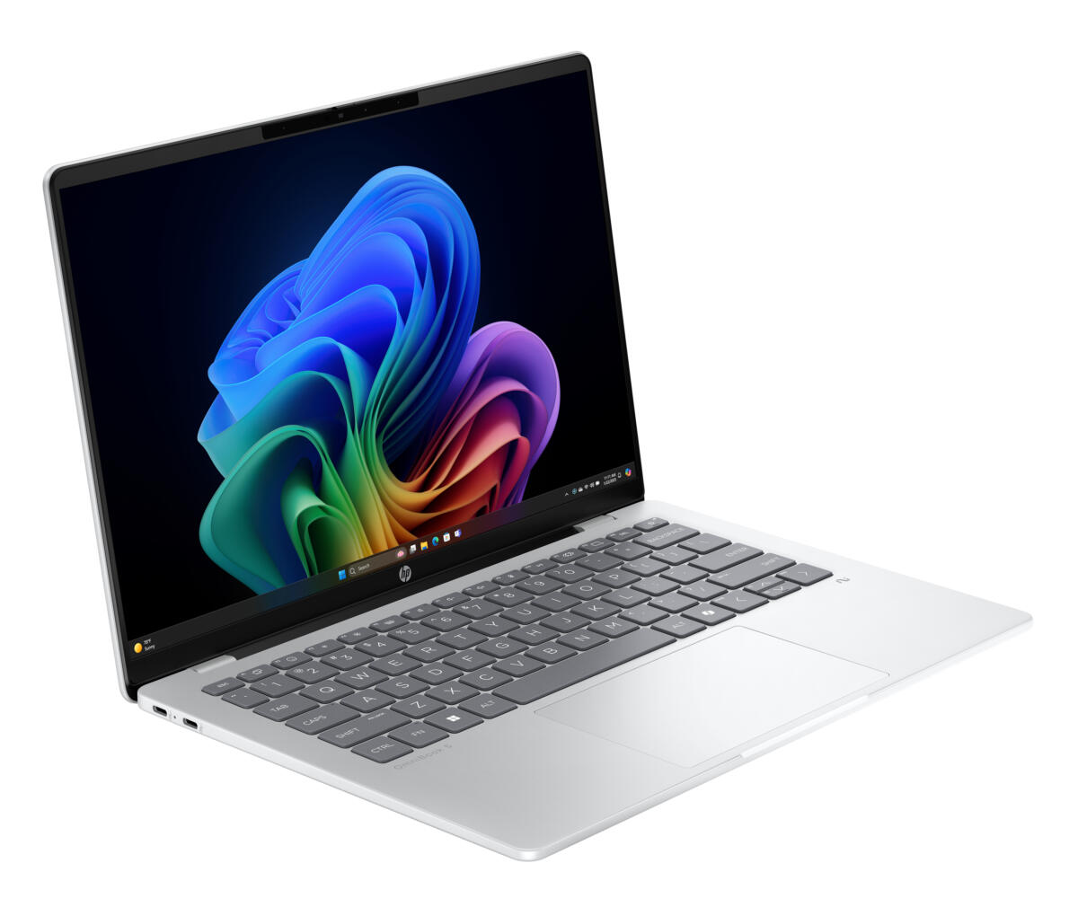 HP OmniBook 5 NGAI 14-HE0007 Snapdragon® X1-26-100 2562GB SSD 16GB 14" (1920x1200) OLED WIN11 GLACIER SILVER Backlit Keyboard US Sales Only - Image 2