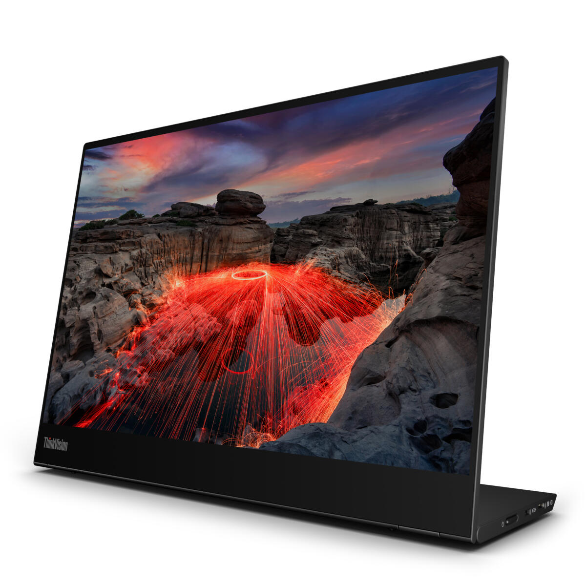 Lenovo ThinkVision M14t Gen 2 Monitor 14" (2240x1400) TOUCHSCREEN IPS 300 cd/m² 1500:1 2xUSB-C (w / DP 1.2) 16:10 Adjustable Stand RAVEN BLACK - Image 3