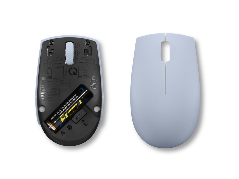 Lenovo 300 Wireless Compact Mouse w/Battery FROST BLUE - Image 5