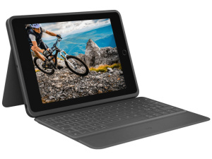 Logitech Rugged Folio - iPad (7th, 8th & 9th Generation) Protective Keyboard Case with Smart Connector and Durable Spill-Proof Keyboard Black