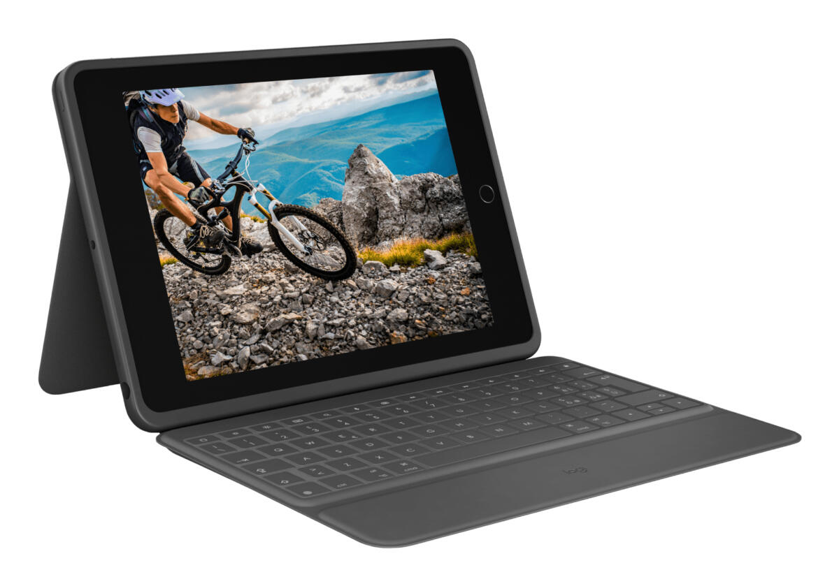 Logitech Rugged Folio - iPad (7th, 8th & 9th Generation) Protective Keyboard Case with Smart Connector and Durable Spill-Proof Keyboard Black