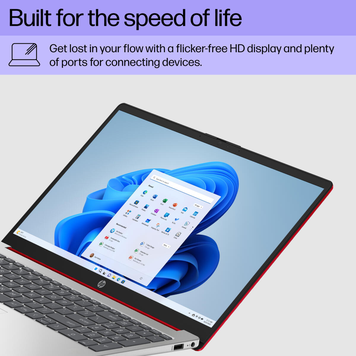 HP 15-FD0083 Pentium® N200 128GB SSD 4GB 15.6" (1366x768) WIN11 S SCARLET RED Retail Box - Image 6