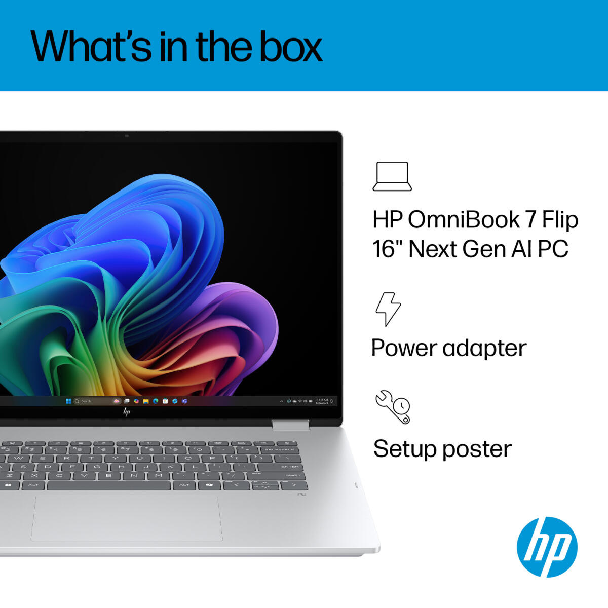 HP OmniBook 7 Flip 16-AU0773 2-IN-1 Core™ Ultra 7 258V 1TB SSD 32GB 16" (2880x1800) OLED TOUCHSCREEN 120Hz WIN11 GLACIER SILVER Backlit Keyboard - Image 4