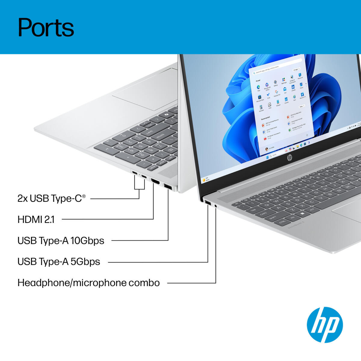 HP OmniBook 5 16-BA1058 Core™ i5-1334U 512GB SSD 8GB 16" WUXGA (1920x1200) IPS WIN11 IR Webcam GLACIER SILVER - Image 4