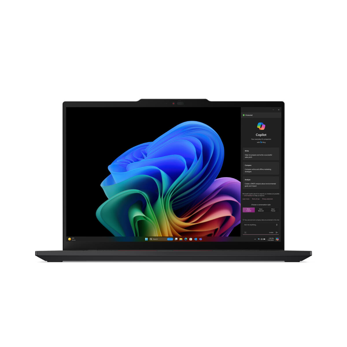 Lenovo ThinkPad T14s Gen 6 Snapdragon® X Elite X1E-78-100 512GB SSD 32GB 14" (1920x1200) TOUCHSCREEN WIN11 Pro BLACK Backlit Keyboard FP Reader - Image 2